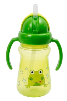 Поильник-непроливайка Lindo з ручками та силіконовою трубочкою, 6+ міс., 180 мл, зелений (LI 733) - Pampik