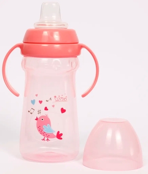 Поїльник-непроливайка Lindo Cool, з силіконовим носиком, 6+ міс., 300 мл, рожевий (LI 114 рож) - Pampik - 2