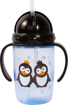 Поїльник-непроливайка Курносики, з ручками та силіконовою соломинкою, від 9 міс., 360 мл, блакитний (7224 син) - Pampik