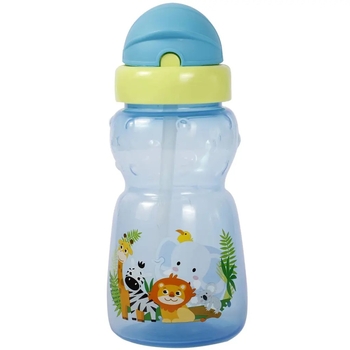 Поїльник-непроливайка Курносики, із силіконовою трубочкою, від 9 міс., 300 мл, блакитний (7023 блак) - Pampik