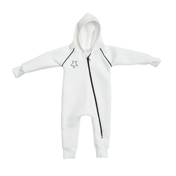 Ромпер Twins Зірочка, трикотажний, утеплений, р.74, білий (2022-КTУ74-01) - Pampik