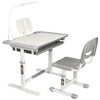 Комплект дитячих меблів FunDesk парта + стілець трансформери Littonia Grey - Pampik