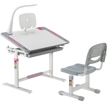 Комплект дитячих меблів FunDesk парта та стілець трансформери Littonia Pink - Pampik - 4