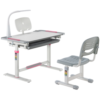Комплект дитячих меблів FunDesk парта та стілець трансформери Littonia Pink - Pampik
