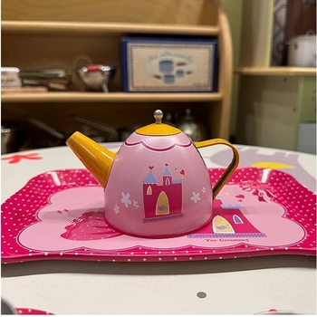 Игровой набор посуды металлической Legler, розовый (8973/34019) - Pampik - 5