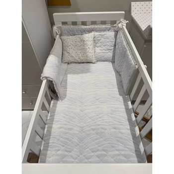 Плед NL Baby, двусторонний, хлопковый, 100х75 см, бело-голубой (143/21687) - Pampik - 6