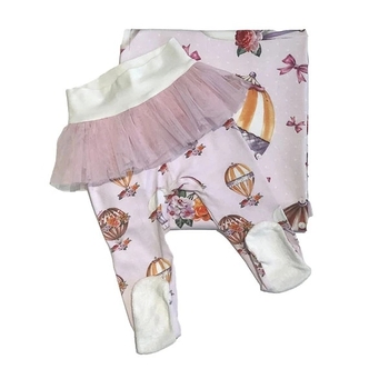 Набір NL Baby Monnalisa: плед двосторонній, 85х65 см та повзунки, р.56, рожевий (31791) - Pampik - 2