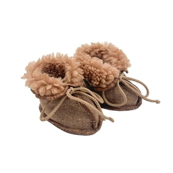 Пінетки NL Baby, вовняні, 0-3 міс., коричневий (0000/37177) - Pampik