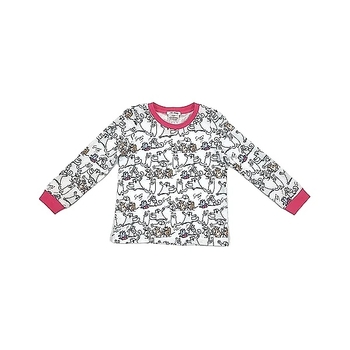 Піжама NL Baby з довгими рукавами, бавовняна, утеплена, 2 роки, біло-кораловий (00520/37871) - Pampik - 2