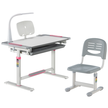 Комплект дитячих меблів FunDesk парта та стілець трансформери Littonia Pink - Pampik - 2