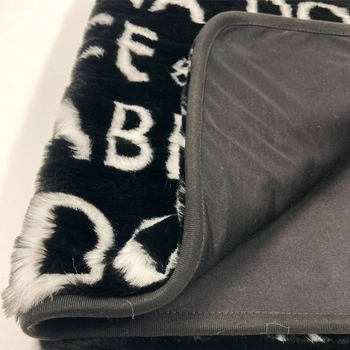 Плед NL Baby Dolce Gabbana, хутряний, 90х77 см, чорний-білий (25544) - Pampik - 4