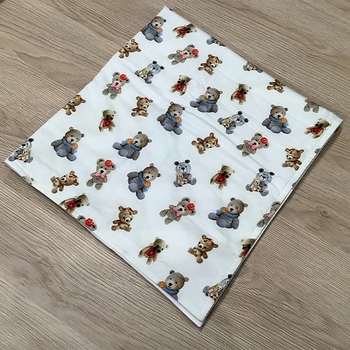 Плед NL Baby Мишки, двусторонний, хлопковый, 80х70 см, белый (816/27655) - Pampik - 4