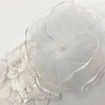 Повязка на голову NL Baby, кружево, 0-9 мес., белый (0000/34280) - Pampik - 2