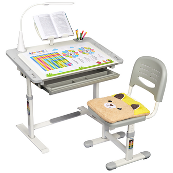 Комплект дитячих меблів FunDesk парта + стілець трансформери Littonia Grey - Pampik - 5