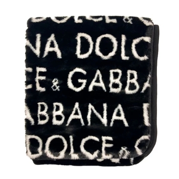 Плед NL Baby Dolce Gabbana, хутряний, 90х77 см, чорний-білий (25544) - Pampik