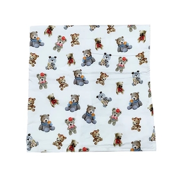 Плед NL Baby Мишки, двусторонний, хлопковый, 80х70 см, белый (816/27655) - Pampik