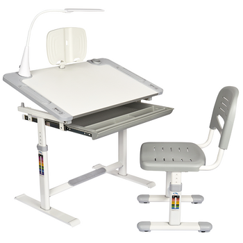 Комплект дитячих меблів FunDesk парта + стілець трансформери Littonia Grey - Pampik - 4