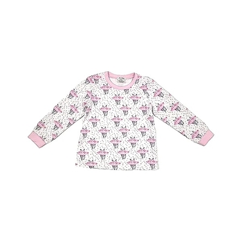 Піжама NL Baby з довгими рукавами, бавовняна, утеплена, 5 років, біло-рожевий (00530/37876) - Pampik - 2