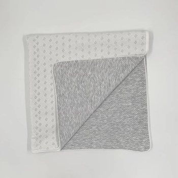 Плед NL Baby, двусторонний, хлопковый, 85х85 см, серый с белым (049/31835) - Pampik - 4