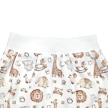 Піжама NL Baby з короткими рукавами та шортами, бавовняна, 3-6 міс., білий (012/38409) - Pampik - 6