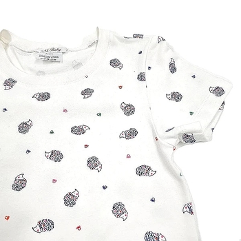 Піжама NL Baby з короткими рукавами та шортами, бавовняна, 5 років, білий (042/37642) - Pampik - 2