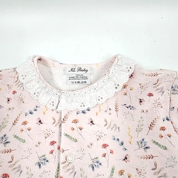 Человечек NL Baby на кнопках, хлопок, 9-12 мес., розовый (014/38132) - Pampik - 3