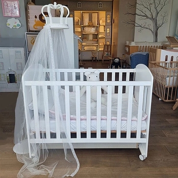 Набор NL Baby: подвесной держатель для балдахина Корона и балдахин, белый (0000/31703) - Pampik - 2