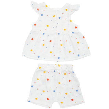 Комплект для девочки Twins, муслин, р.74, белый с принтом в ассортименте (W-102-HTМ74-24) - Pampik