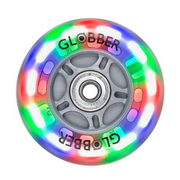 Запчастина до самокатів Globber серій Primo/Goup/Junior - заднє колесо, що світиться, 80 мм (538-005) - Pampik - 2