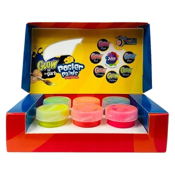 Гуаш Colorino Poster paints, світиться в темряві, 6 кольорів (42635PTR) - Pampik - 2