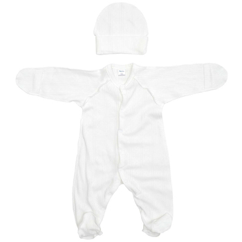 Чоловічок та шапочка Twins Softie, інтерлок, р.56, білий (W-191-TS2-56-01) - Pampik