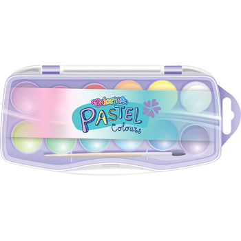 Фарби акварельні Colorino, 12 кольорів, з пензликом (85443PTR) - Pampik