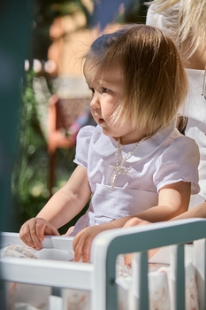 Сукня святкова Twins Belle, льон, р.92, білий (W-210-TBL92-01) - Pampik - 8