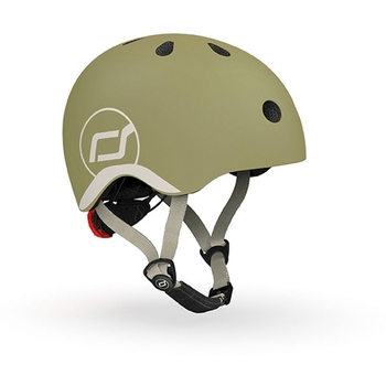 Шолом захисний дитячий Scoot and Ride з ліхтариком, розмір XXS/XS (45-51 см), оливковий (SR-181206-OLIVE) - Pampik - 2