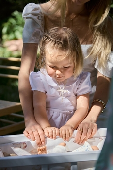 Сукня святкова Twins Belle, льон, р.80, білий (W-210-TBL80-01) - Pampik - 8