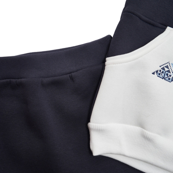 Костюм Twins з вишивкою, трикотажний, утеплений, р.86, бежевий (W-122-КТУ-86-02) - Pampik - 3