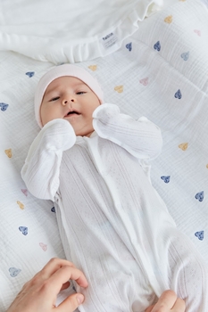 Чоловічок та шапочка Twins Softie, інтерлок, р.62, білий (W-191-TS2-62-01) - Pampik - 5