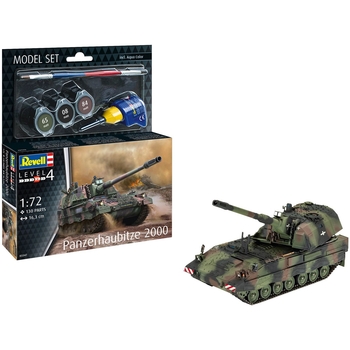 Сборная модель-копия Revell набор САУ Panzerhaubitze 2000, версия UA, уровень 4, масштаб 1:72, 130 деталей (RVL-63347) - Pampik