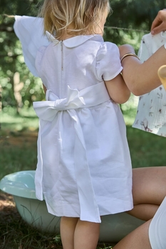 Сукня святкова Twins Belle, льон, р.92, білий (W-210-TBL92-01) - Pampik - 6