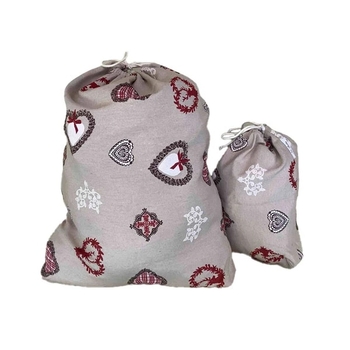 Мішечки для іграшок NL Baby, 2 шт., бежевий з червоним (579/26291) - Pampik