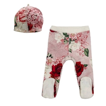 Комплект NL Baby: повзунки та шапочка, 3-6 міс., рожевий (057/29077) - Pampik