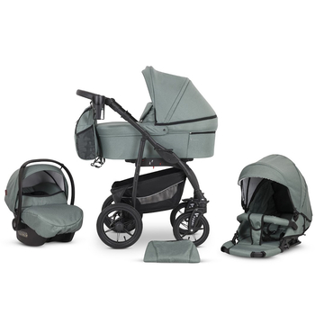 Універсальна коляска 3 в 1 Verdi Sonic Comfort 9023-VC-04 mint fabric - Pampik - 2