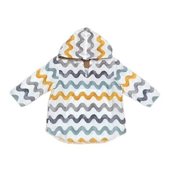 Накидка дитяча NL Baby, муслін, 12-24 міс., білий з сірим (315/34417) - Pampik