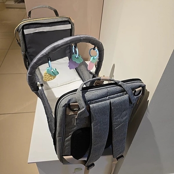 Рюкзак-кроватка портативная NL Baby, серый (0000/38450) - Pampik - 13