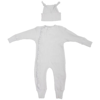 Чоловічок та шапочка для дівчинки Twins Ego Baby Girl, інтерлок, р.56, сірий (W-192-TEBG56-10) - Pampik