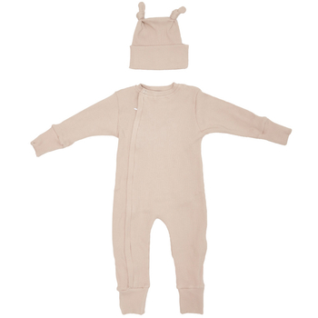 Человечек и шапочка для мальчика Twins Ego Baby Boy, интерлок, р.62, бежевый (W-192-TEBB62-02) - Pampik