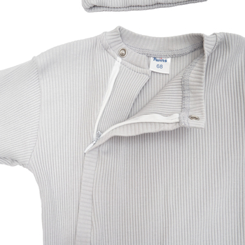 Чоловічок та шапочка для хлопчика Twins Ego Baby Boy, інтерлок, р.56, сірий (W-192-TEBB56-10) - Pampik - 2