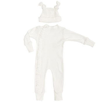 Чоловічок та шапочка для дівчинки Twins Ego Baby Girl, інтерлок, р.62, молочний (W-192-TEBG62-202) - Pampik