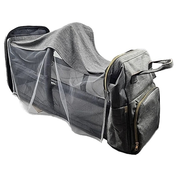 Рюкзак-кроватка портативная NL Baby, серый (0000/38450) - Pampik - 7