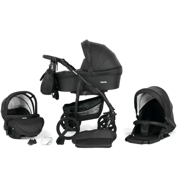 Универсальная коляска 3 в 1 Verdi Travel 9023-VTL-05 black, черный - Pampik - 2